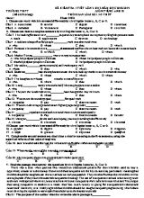 Đề kiểm tra 1 tiết lần 2 môn Tiếng Anh Lớp 10 - Năm học 2018-2019